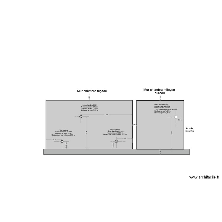 Mur chambre façade Révision C. Plan de 0 pièce et 0 m2