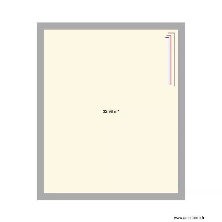 Plomberie combles. Plan de 1 Pièce et 33 m² Plomberie combles. Plan de 1 Pièce et 33 m²
