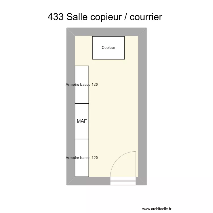 R3 - Salle repro courrier. Plan de R3 - Salle repro courrier. Plan de