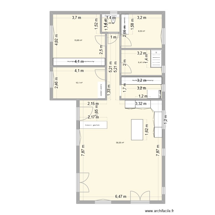 plan maison plb. Plan de 7 pièces et 104 m2