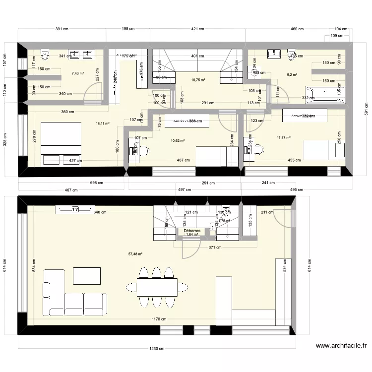 Appartement plan Ollon. Plan de 9  et 128 m²