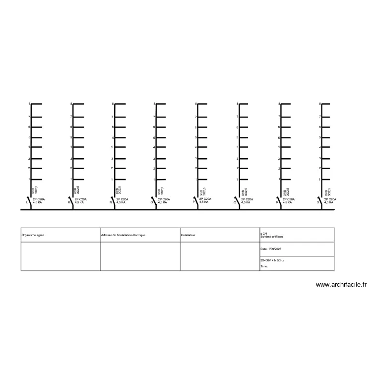 Sch&eacute;ma unifilaire 1.2. Plan de 