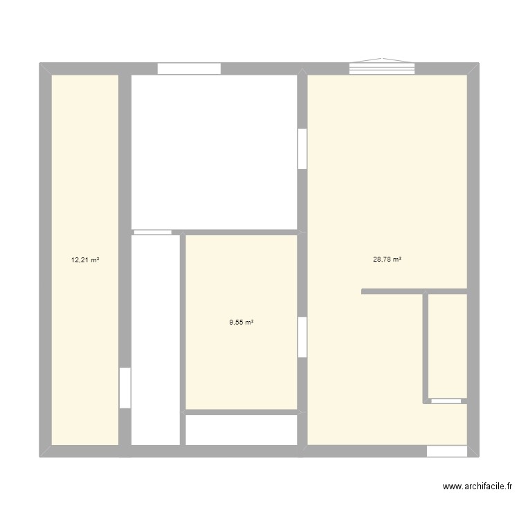 bas lena. Plan de 3 pièces et 51 m2