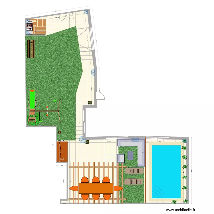 jardin. Plan de 1 et 165 m² jardin. Plan de 1 et 165 m²