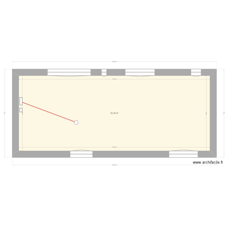 NEUVILLE RESEAUX. Plan de 1 pièce et 91 m2