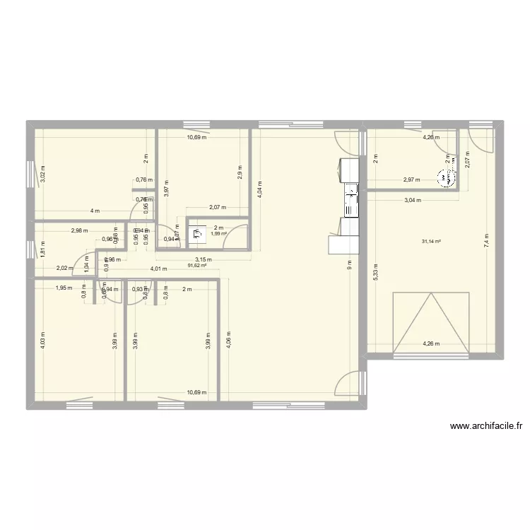 Maison. Plan de 3 et 125 m² Maison. Plan de 3 et 125 m²