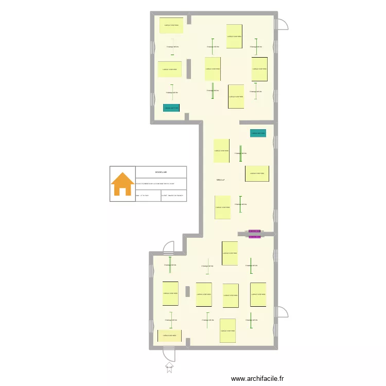 MAIRIE DU RAINCY ECOLE ELEMENTAIRE LA FONTAINE REFECTOIRE. Plan de 1 pièce et 190 m²