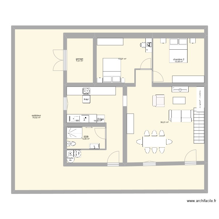 Maison corentin. Plan de 7 pièces et 164 m2
