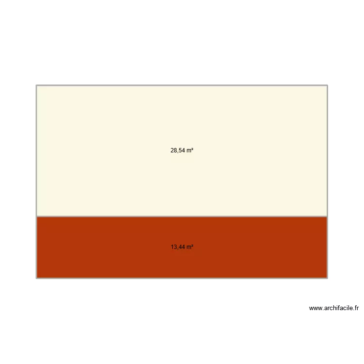 SORIN FACADE NORD. Plan de 2 pièces et 42 m²