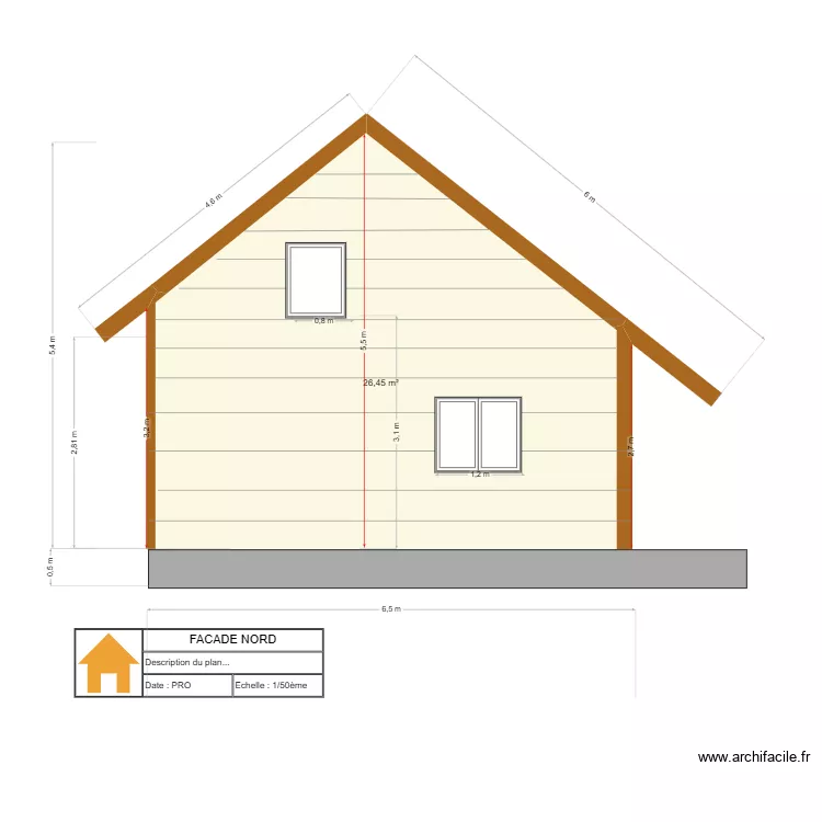 fa&ccedil;ade  NORD V6.5. Plan de 