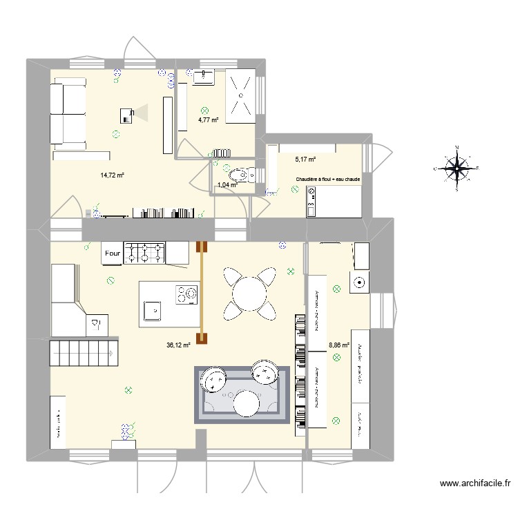plan de base RDC_Hypoth&egrave;se 2. Plan de 0 pièce et 0 m2