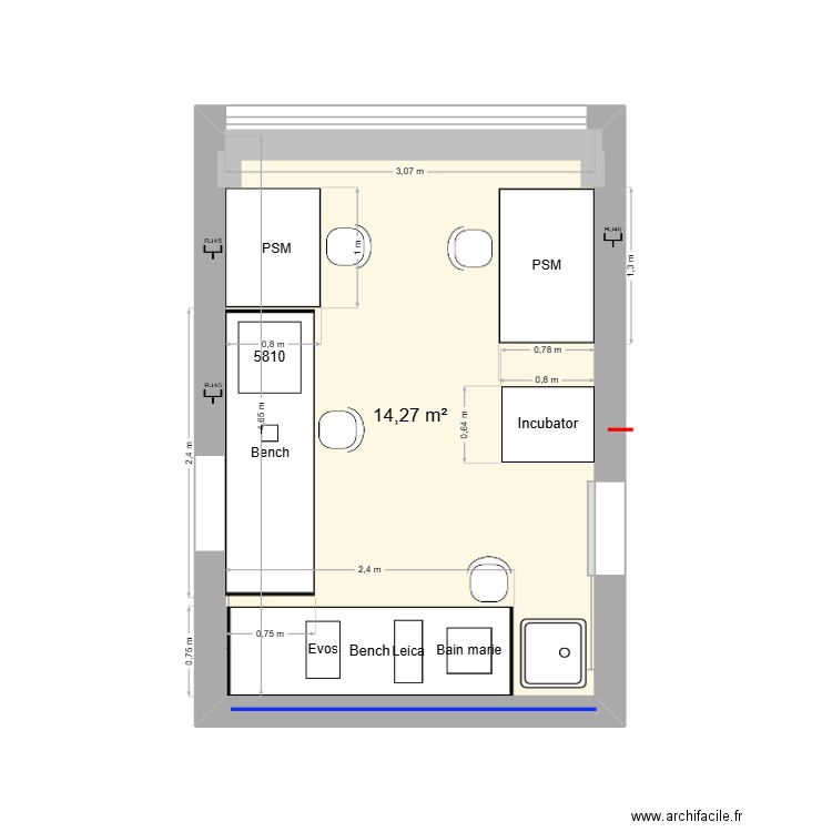 Culture room 2. Plan de 1 pièce et 14 m2