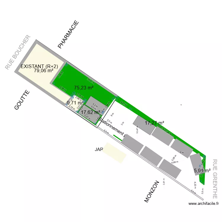 Schema 3 - 8 parking. Plan de 6 et 205 m² Schema 3 - 8 parking. Plan de 6 et 205 m²