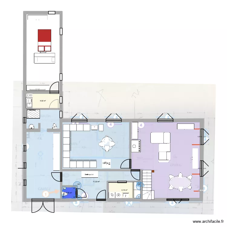 De panne Maison a finaliser version finale Version buanderie plus petite. Plan de 