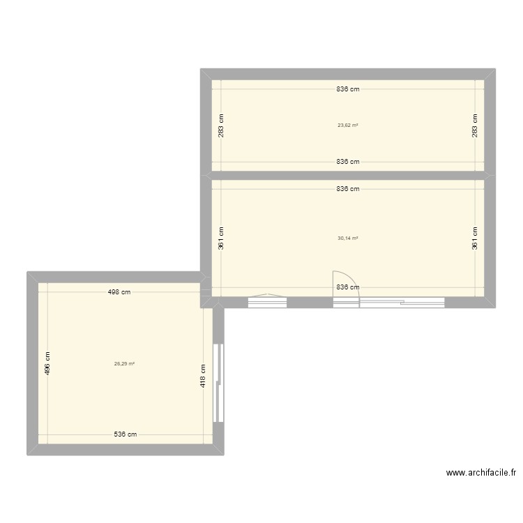 hymont f4. Plan de 3 pièces et 80 m2