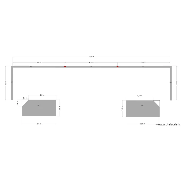 logettes 2 belle des pr&eacute;s. Plan de 
