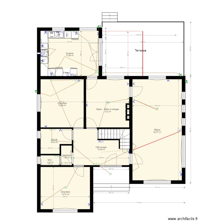 41 r latour rez - Pergola 12 m² avec cotes 02-2024 . Plan de 12 pièces et 111 m2