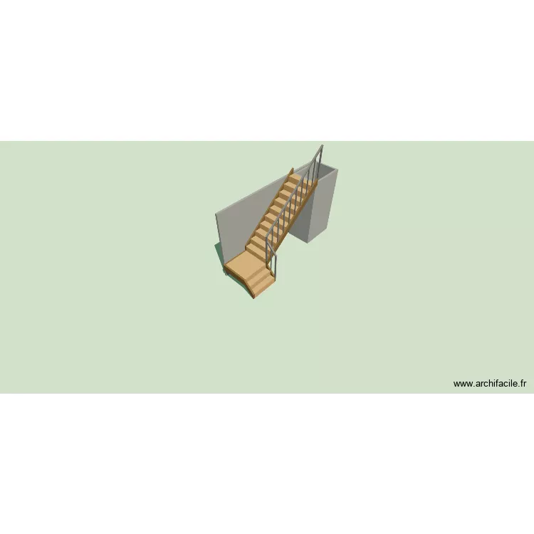 Escalier Garage. Plan de 1  et 1 m²