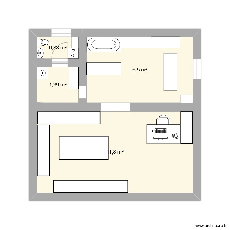 salon de toilettage meubl&eacute;. Plan de 0 pièce et 0 m2