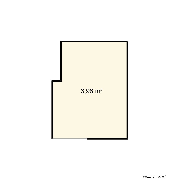 sdb yo 1 nu. Plan de 1 pièce et 4 m2