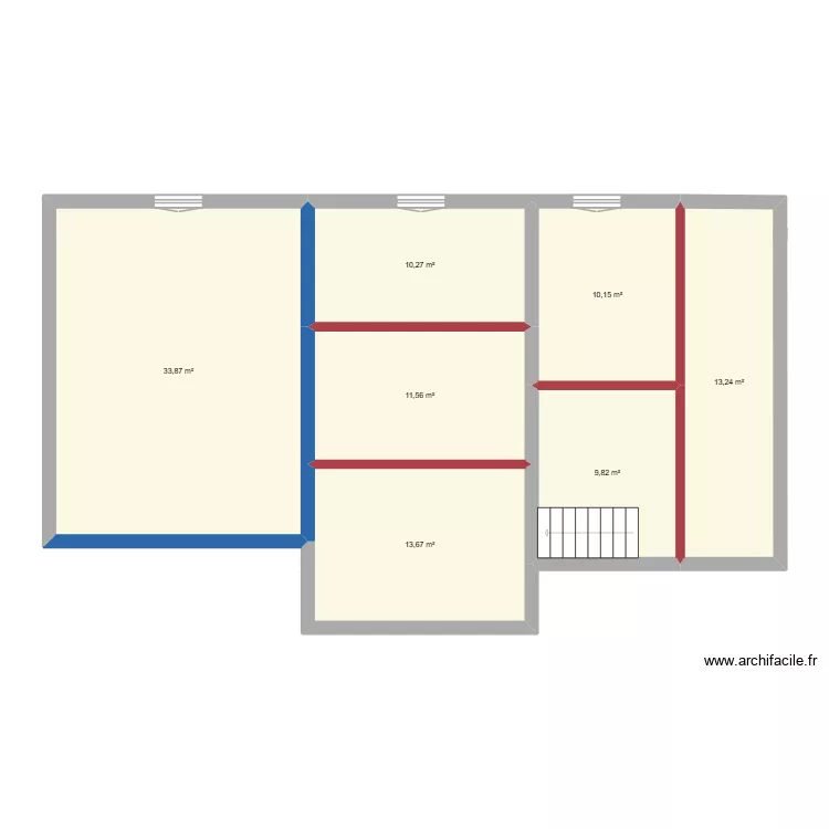 PAUL BERT R+2. Plan de 7  et 103 m²