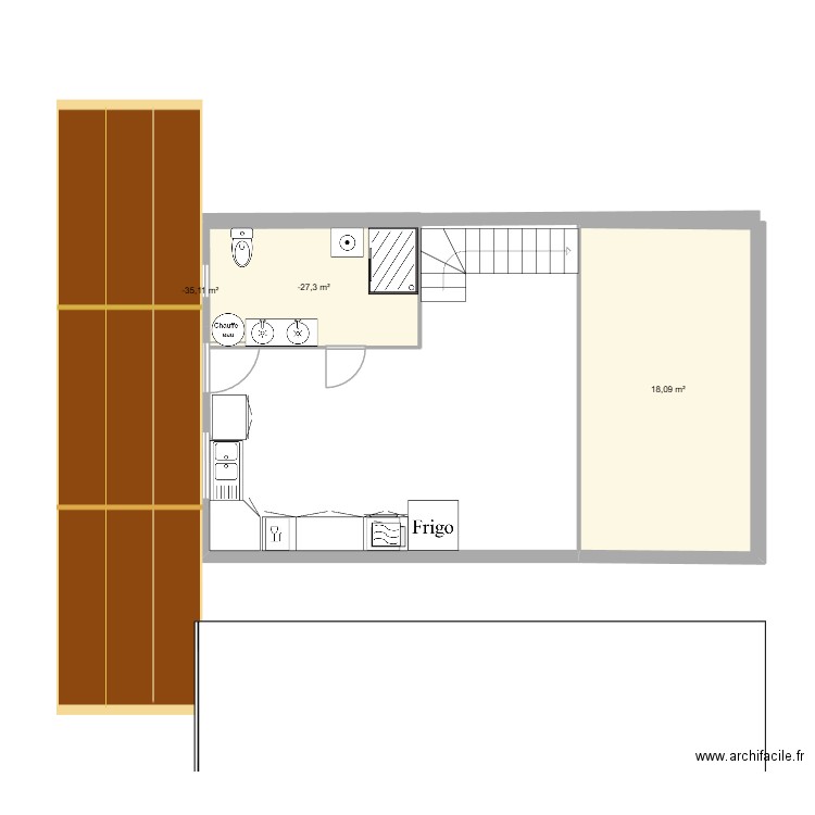 CASA PORTUGAL ANTONIO. Plan de 3 pièces et 26 m2