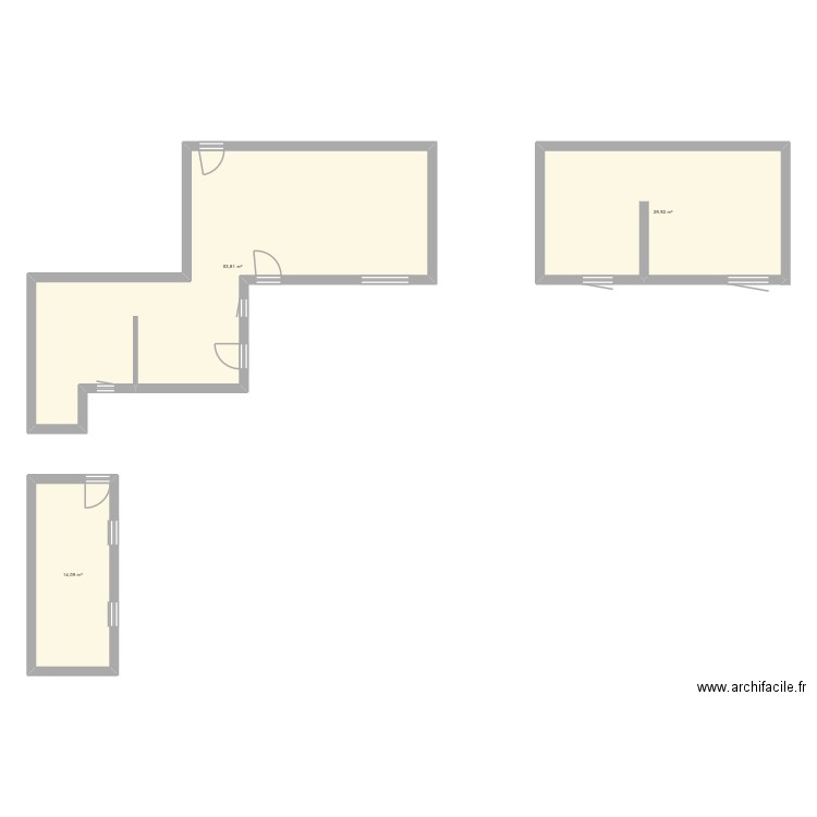GRAVELLIC. Plan de 3 pièces et 98 m2
