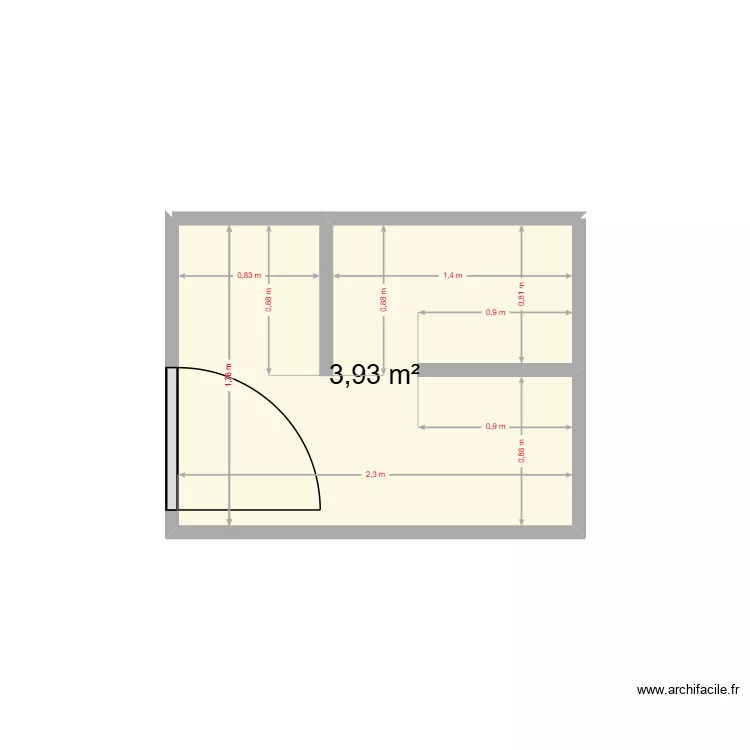 Appart 3 St Jean SdB. Plan de 1 et 4 m² Appart 3 St Jean SdB. Plan de 1 et 4 m²