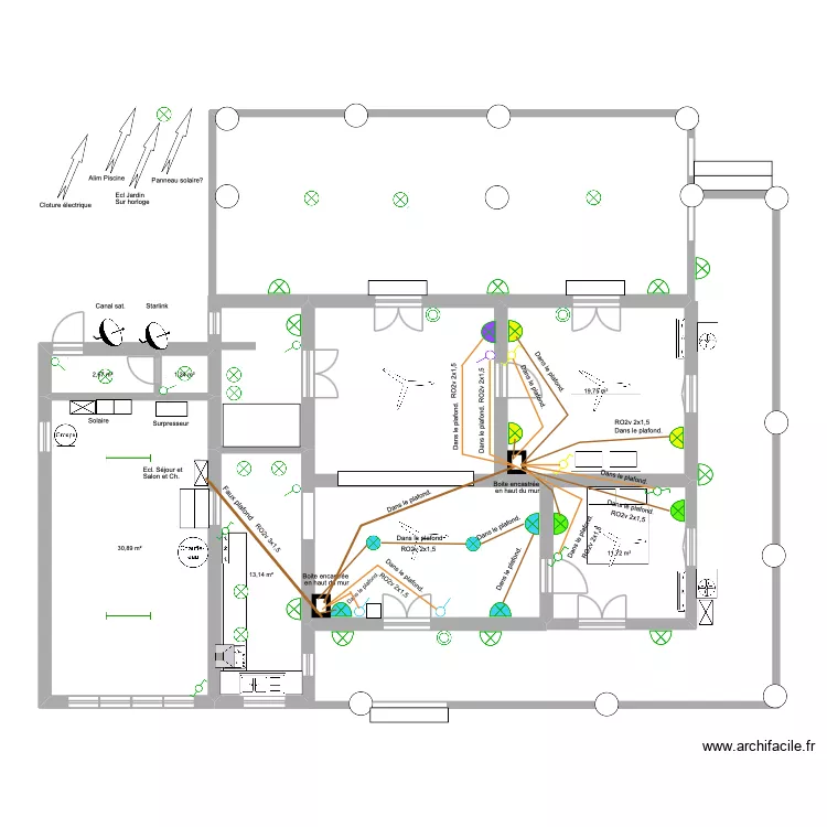 Maison Di&eacute;go. Ecl 2 chambres, s&eacute;jour, salon.. Plan de 