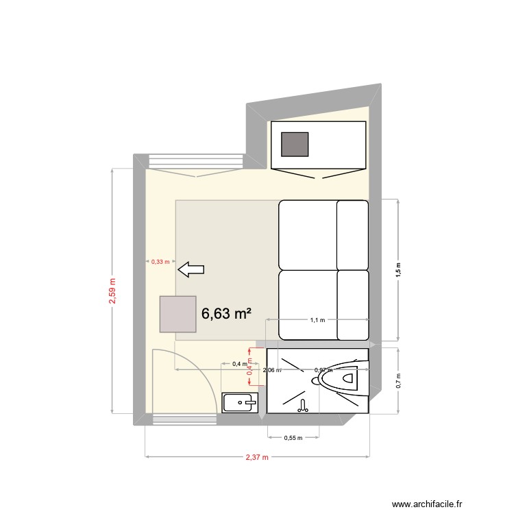 chambre. Plan de 0 pièce et 0 m2