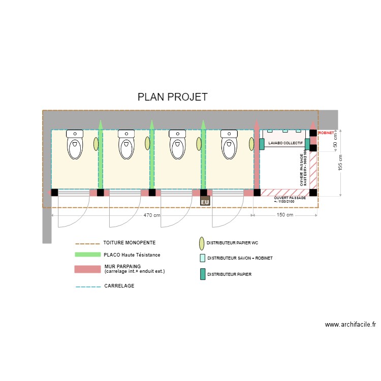ECOLE VILLENEUVE (plan projet). Plan de 4 pièces et 6 m2