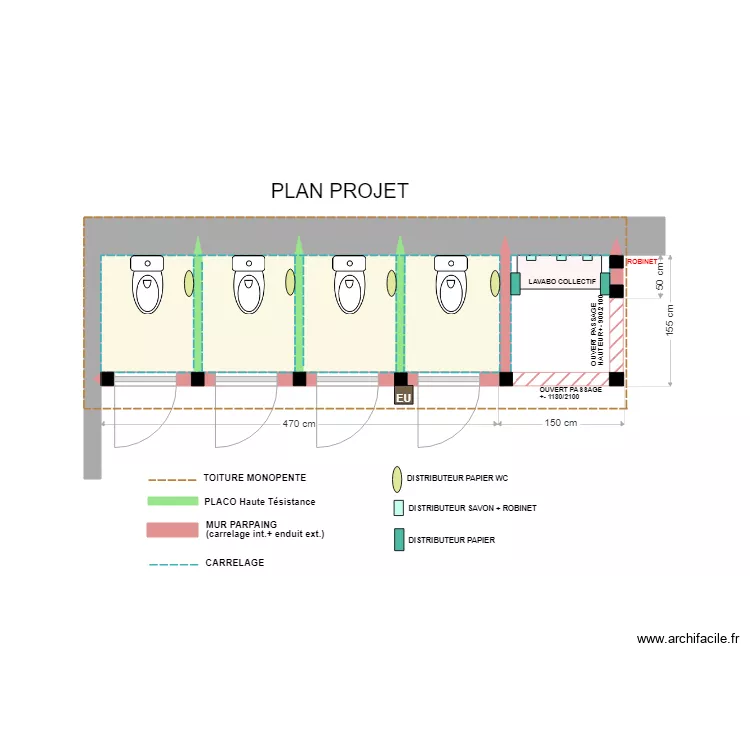 ECOLE VILLENEUVE (plan projet). Plan de 