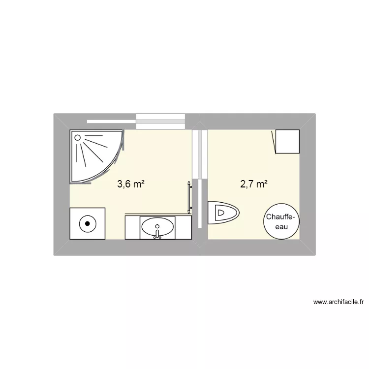 salle de bain. Plan de 