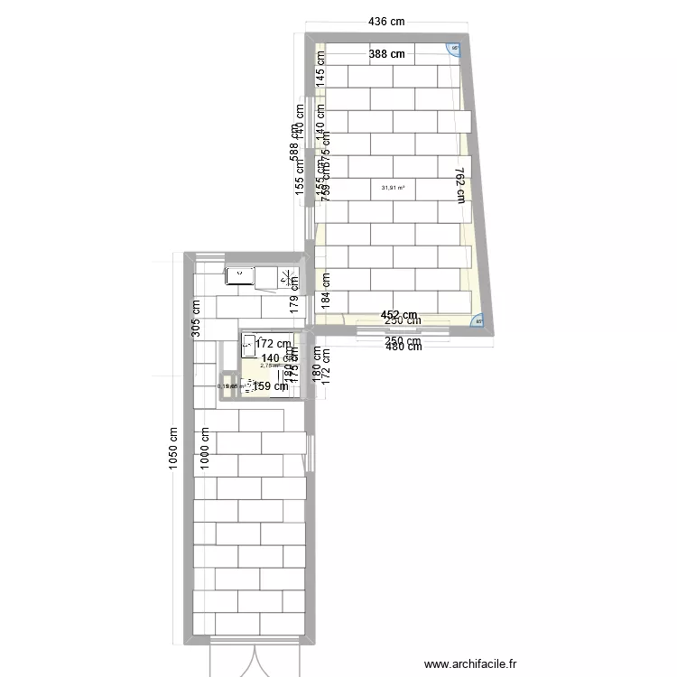 GarageS CALEPINAGE. Plan de 4 pièces et 35 m²