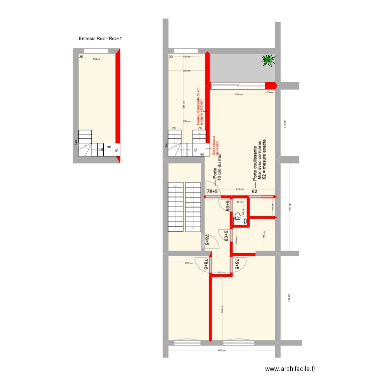 Construction Banning 83 1e étage. Plan de 9 pièces et 91 m2