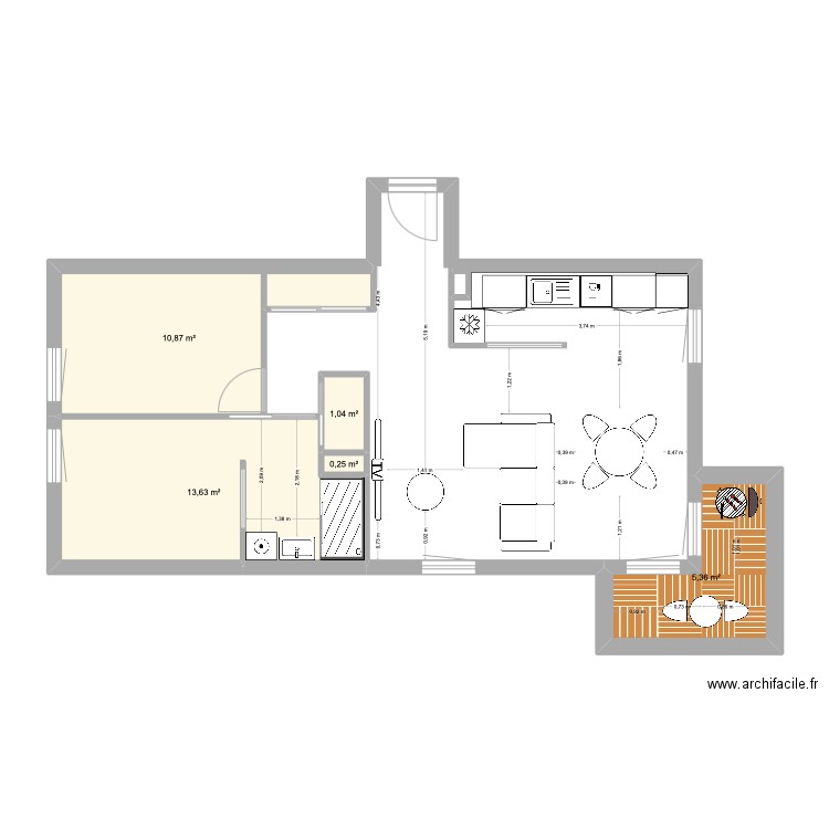 appartement NATHAN. Plan de 5 pièces et 31 m2