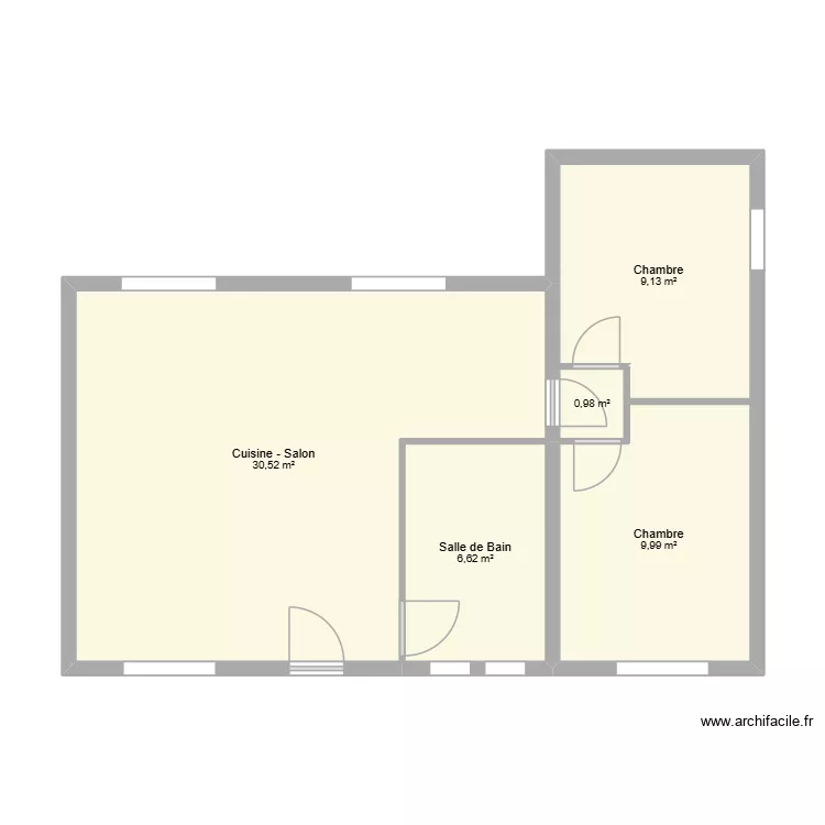 PLAN RDC BARRET. Plan de 5 Pièces et 57 m²
