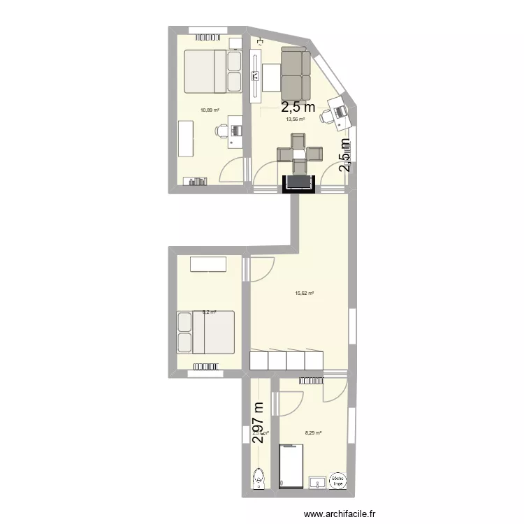 BRUSSELS. Plan de 6 et 59 m² BRUSSELS. Plan de 6 et 59 m²