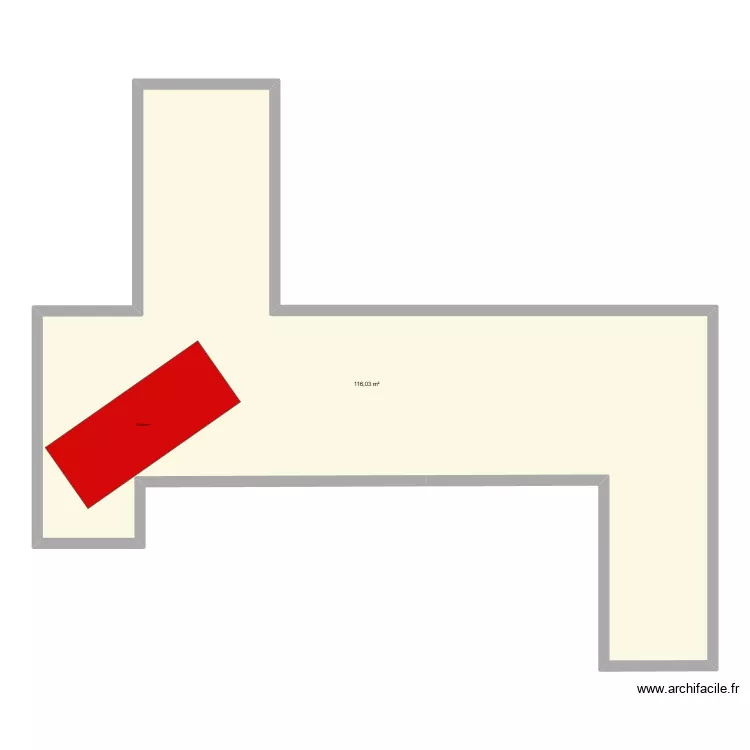 ddd. Plan de 1  et 116 m²