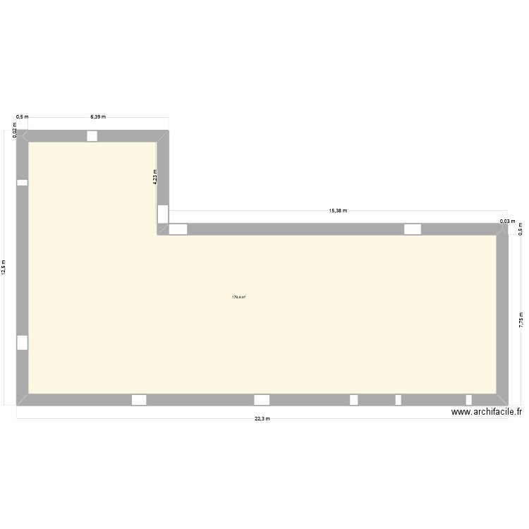 DP-renov-n+1. Plan de 1 pièce et 179 m2
