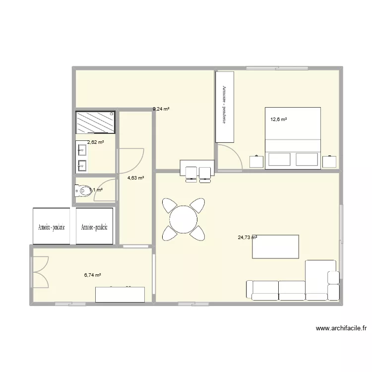 64 Laffite. Plan de 7 et 62 m² 64 Laffite. Plan de 7 et 62 m²