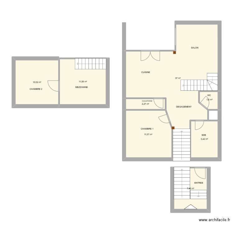 REVIGNY APP 2. Plan de 8 pièces et 87 m2