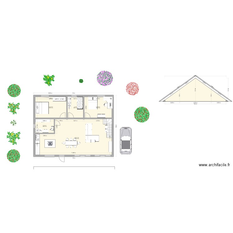 A Construire. Plan de 7 pièces et 202 m2