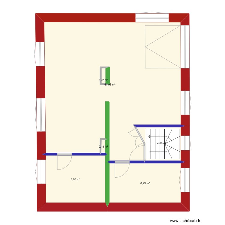Dommartin garage. Plan de 6 pièces et 75 m2