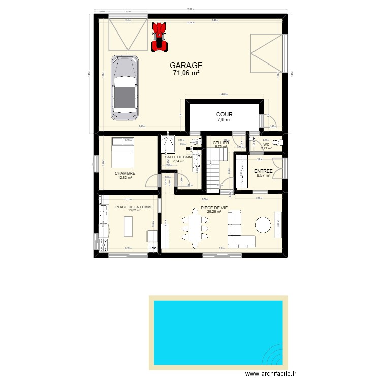 SOUWA 4. Plan de 9 pièces et 157 m2