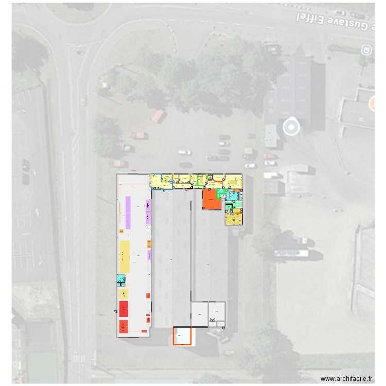 Aménagement société avec RJ45 ( nouveau plan). Plan de 37 pièces et 1450 m2