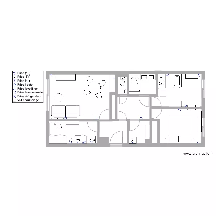 Plan Vincennes prises &eacute;lectriques. Plan de 10  et 62 m²