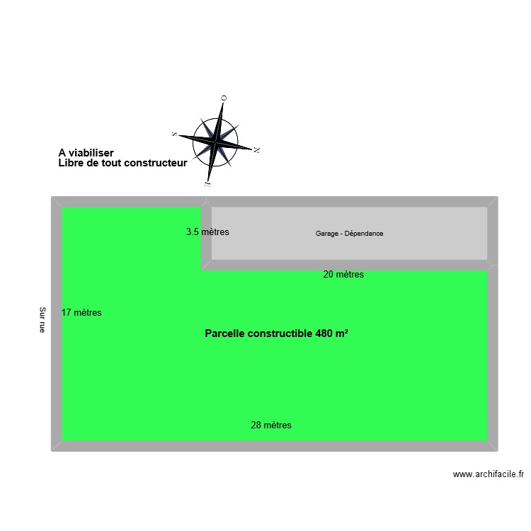 GERMAIN. Plan de 2 pièces et 67 m2