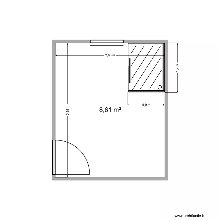 salle de bain. Plan de 1 pièce et 9 m² salle de bain. Plan de 1 pièce et 9 m²