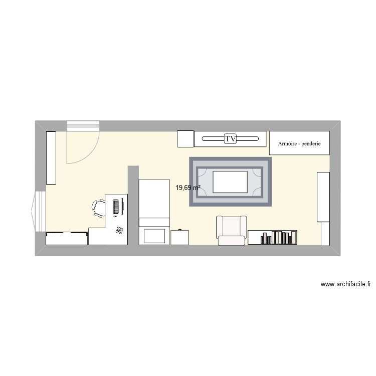 Ma futur chambre. Plan de 1 pièce et 20 m2